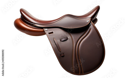 All-Purpose Equestrian Saddle Excellence Horseback Riding Seat Isolated on Transparent Background PNG.