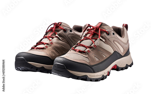 All-Terrain Trekking Shoes Essentials Isolated on Transparent Background PNG.