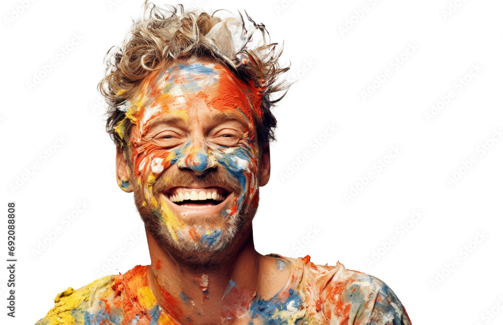 Caucasian Male Model with Artistic Paint Caucasian Male Model with Artistic Paint