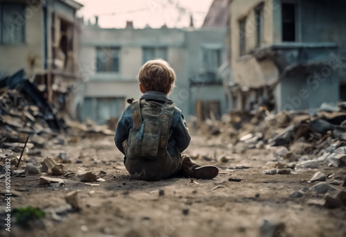 Orizzonti Frantumati- L'Impatto della Guerra sui Bambini Senza Casa photo
