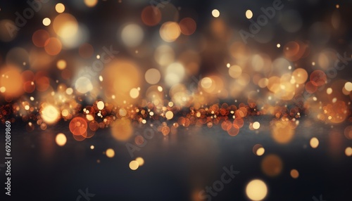 Festive golden light shine particles on elegant dark red and gold abstract background.