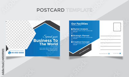 Corporate business postcard.amazing and modern postcard design.amazing and modern postcard design