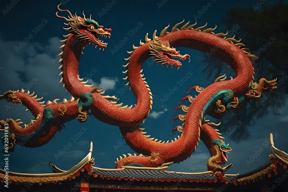 Obraz premium chinese dragon statue