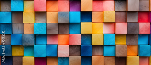 colorful background of wooden blocks © Teerapat