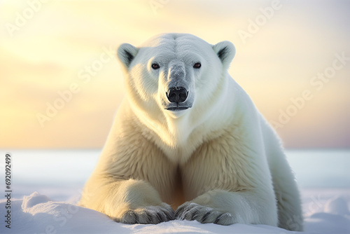 Polar Bear in Arctic Serenity. Generative AI photo