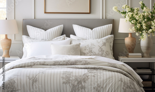 Luxurious Bedroom, Comfortable Bed, premium expensive cotton bed sheets, Residential hotel Interior