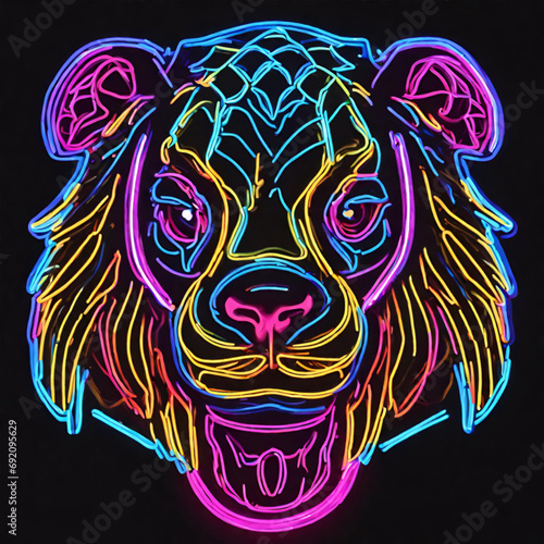 animal neon style - generative AI