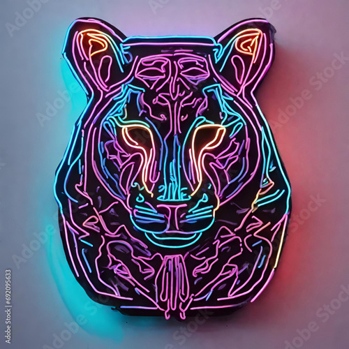 animal neon style - generative AI
