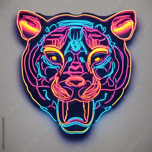 animal neon style - generative AI