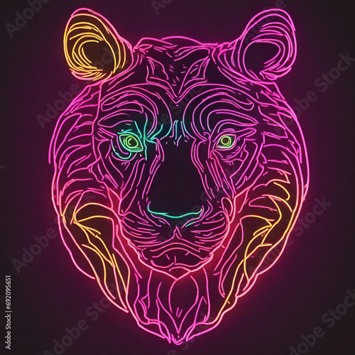 animal neon style - generative AI