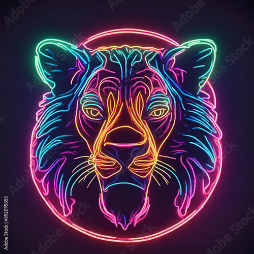 animal neon style - generative AI