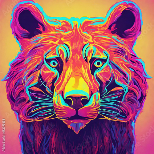 animal neon style - generative AI