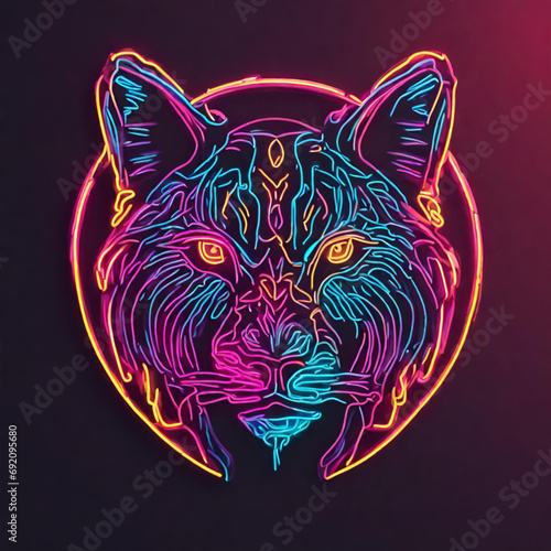 animal neon style - generative AI