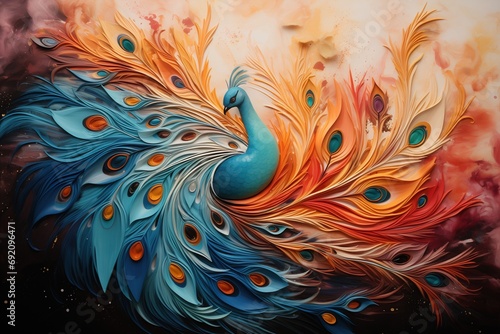 Abstract colorful peacock background