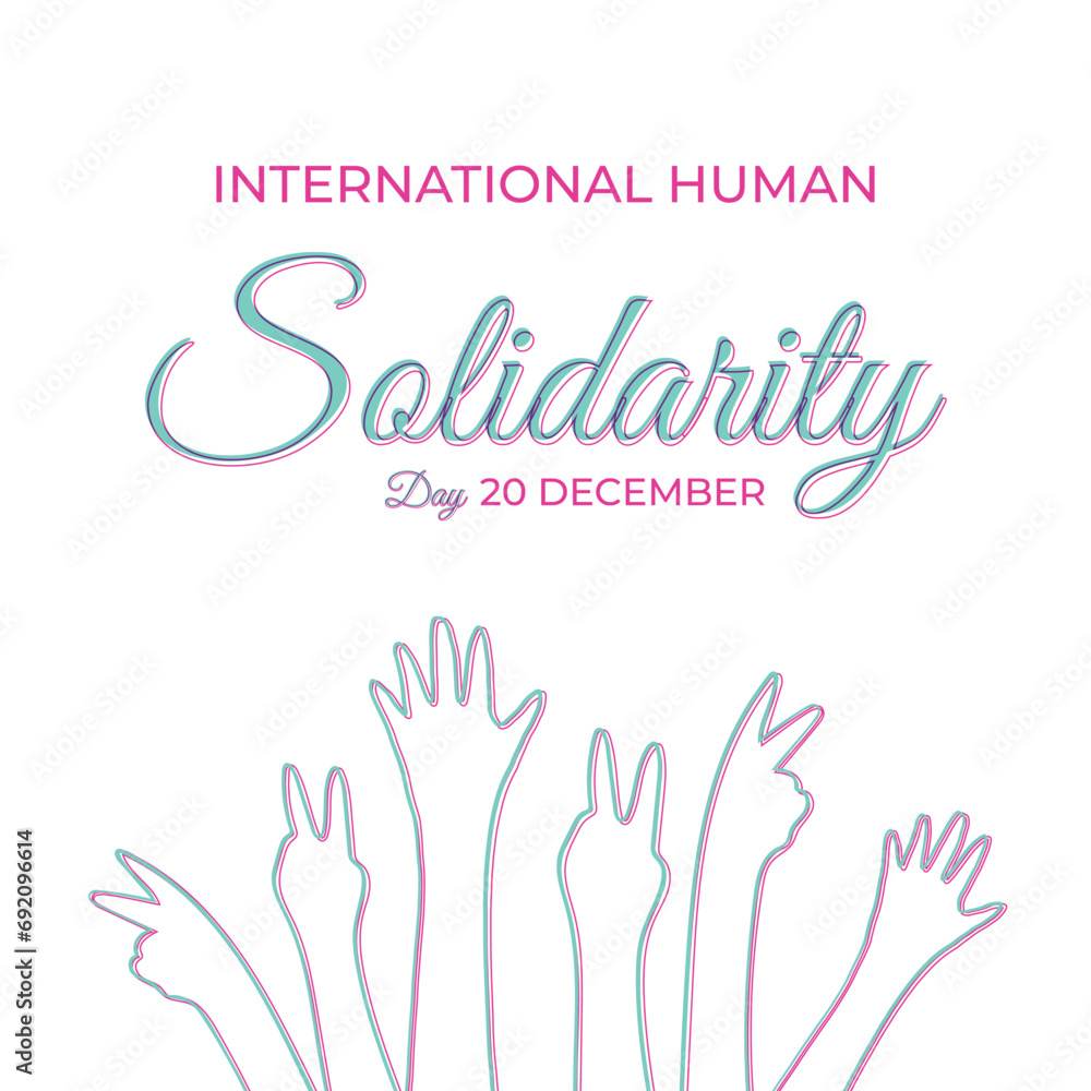 December 20, International Human Solidarity Day illustration, Isolated on white December 20, International Human Solidarity Day illustration, Isolated on white