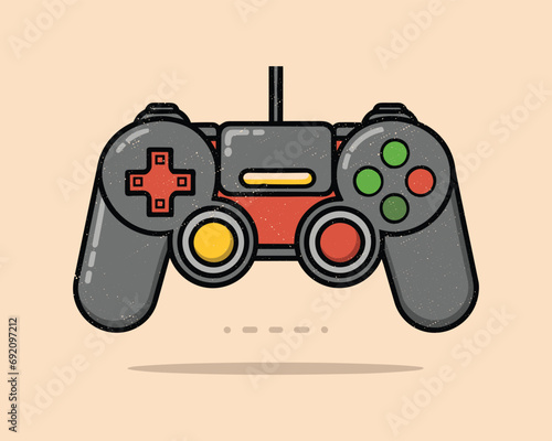 joypad vector flat color icon. Game Joystick vector graphics