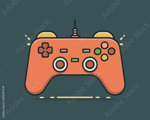 joypad vector flat color icon. Game Joystick vector graphics