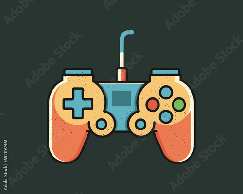 joypad vector flat color icon. Game Joystick vector graphics