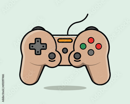 joypad vector flat color icon. Game Joystick vector graphics
