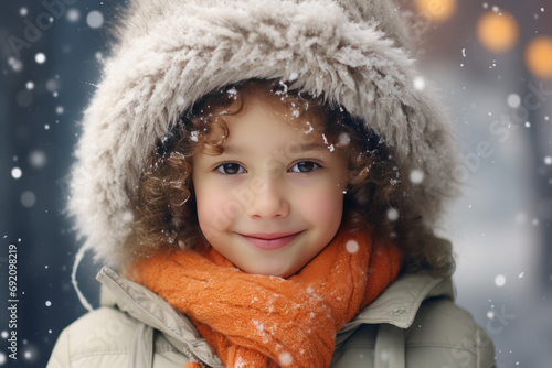 portrait of a woman in winter, Generative AI