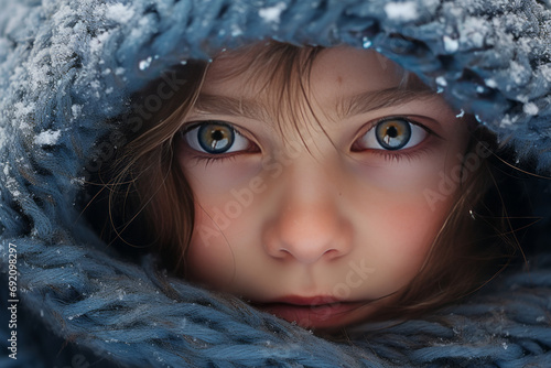 portrait of a woman in winter, Generative AI