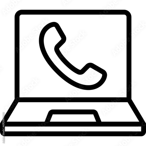 Laptop Phone Call Icon