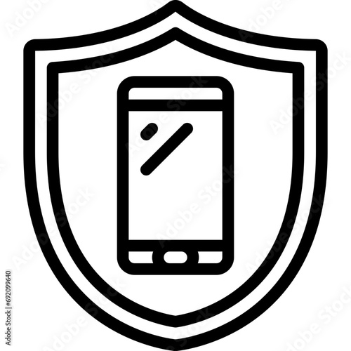 Mobile Phone With Shield Icon