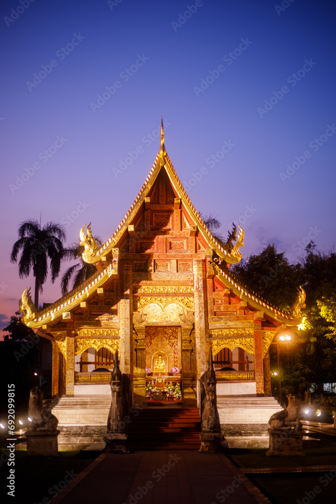 The Wat Phra Sing Temple located in Chiang Mai Province,Thailand.