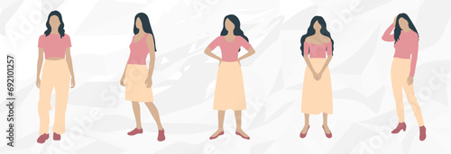 Minimalistische anonyme Frauen-Illustrationen: Vektorgrafik-Bündel für vielseitige Projekte