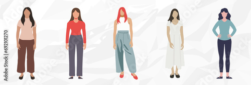 Minimalistische anonyme Frauen-Illustrationen: Vektorgrafik-Bündel für vielseitige Projekte