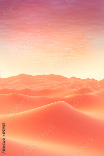 beautiful desert dune hills at dramatic purple sunset