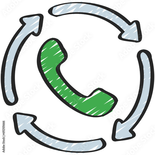 Phone Call Cycle Icon