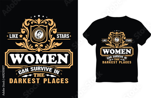 Vector hand drawn lettering women's day t-shirt design
