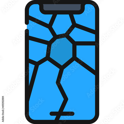 Broken Screen Mobile Phone Icon