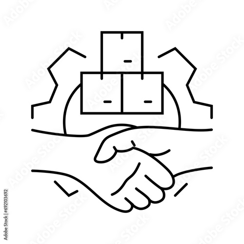 vendor relations logistic manager line icon vector. vendor relations logistic manager sign. isolated contour symbol black illustration
