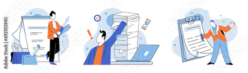 Business chaos. Vector illustration. The business chaos metaphor underscores need for resilience and adaptability in face adversity Strategies such as delegating tasks and seeking assistance chelp