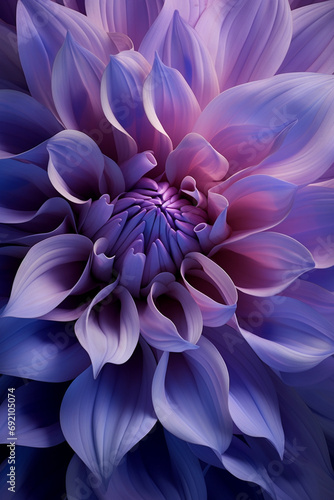 Biomorphic design flower petals ultraviolet macro abstract.