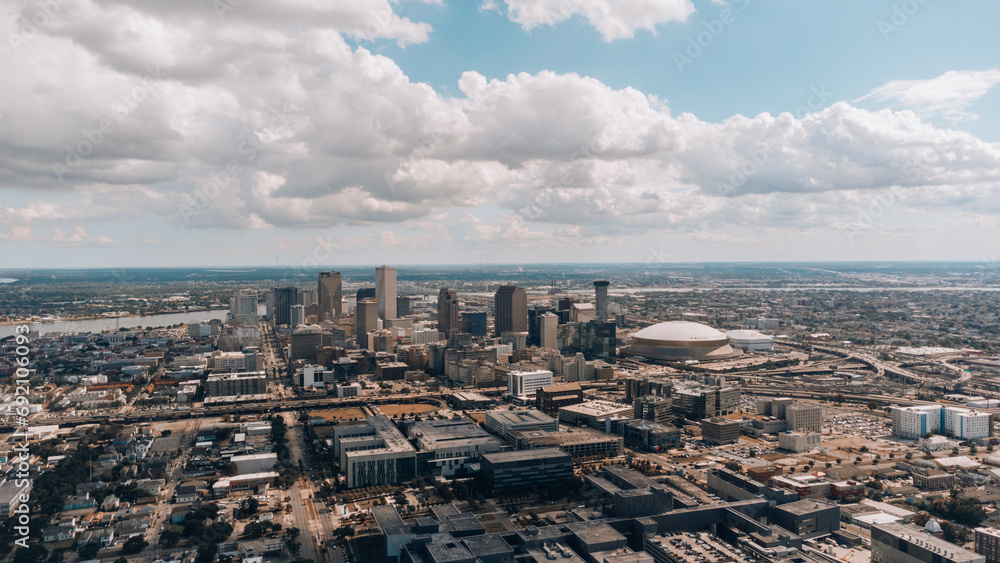 aerial view of city new orleans la usa