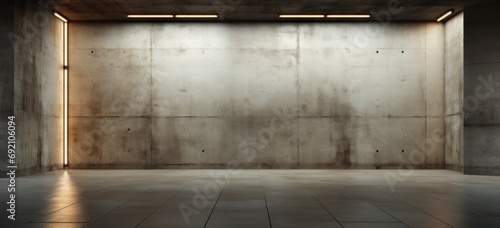 empty room with an open light, in the style of concrete, contrasting lights and darks © ArtCookStudio
