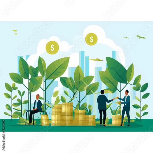 sustainable officer having meetings on green banking , green finance, green money and esg