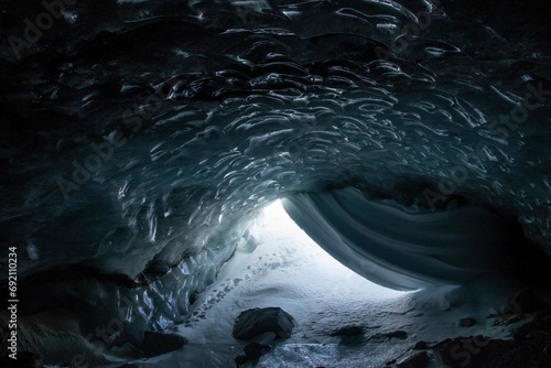 White ice caves in winter at Canada photo