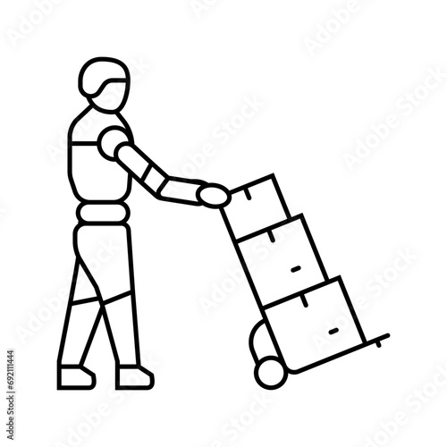 last mile delivery line icon vector. last mile delivery sign. isolated contour symbol black illustration