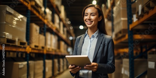 woman in warehouse