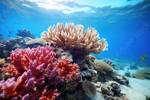 undwater colorful coral. Generative Ai