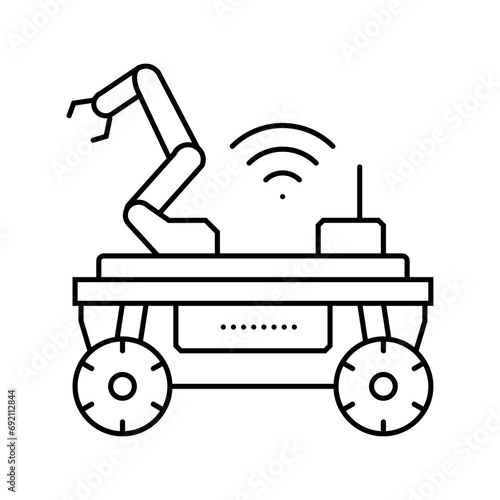 mobile robot autonomous delivery line icon vector. mobile robot autonomous delivery sign. isolated contour symbol black illustration