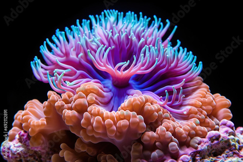 undwater colorful coral. Generative Ai photo