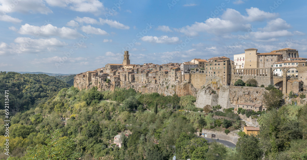cityscape from south-east, Pitigliano, Italy