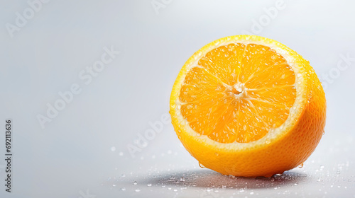Isolated orange with a texture on a light background