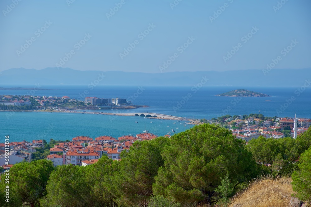 view of the sea and the city Cunda