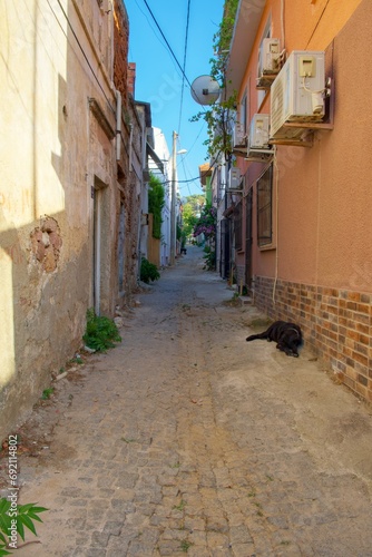 narrow street in the town